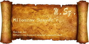 Miloszav Szevér névjegykártya